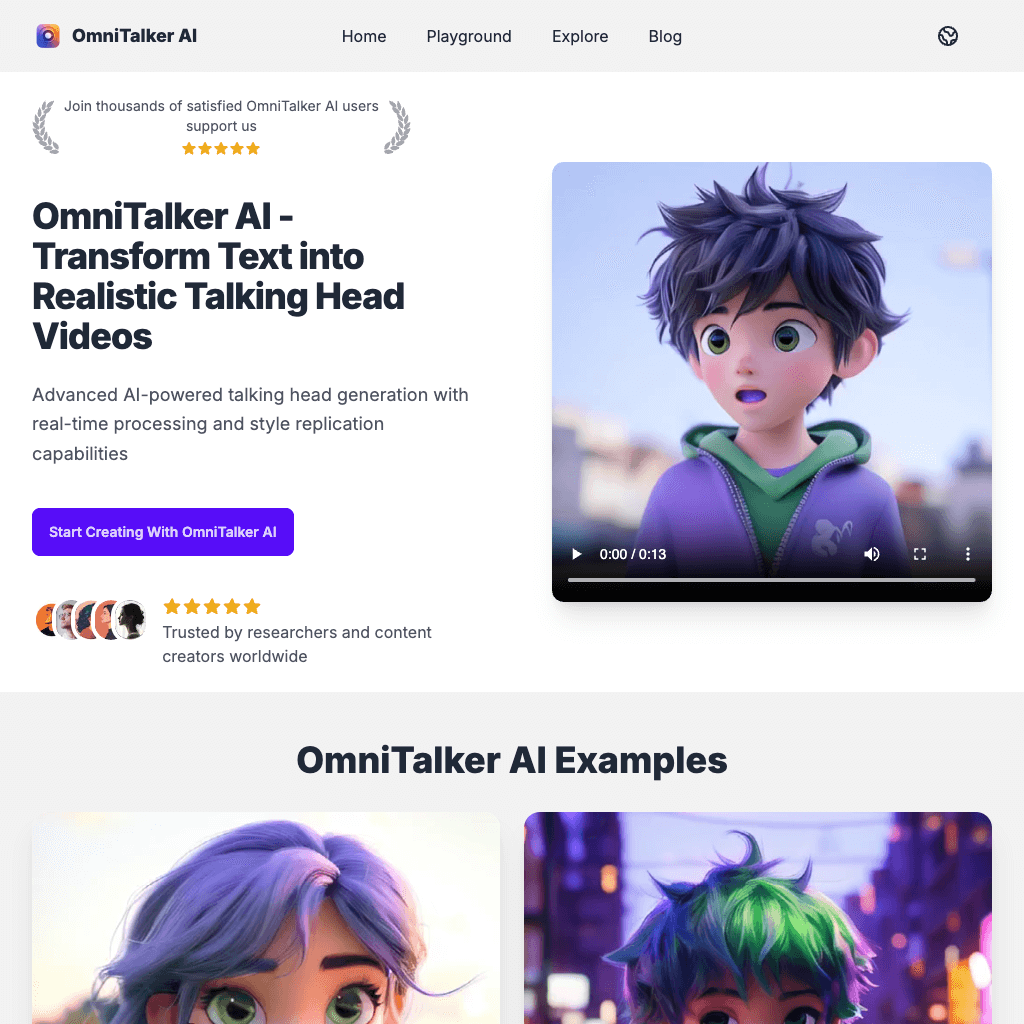 OmniTalker AI - Real-Time Text-Driven Talking Head Generation with In-Context Audio-Visual Style Replication
