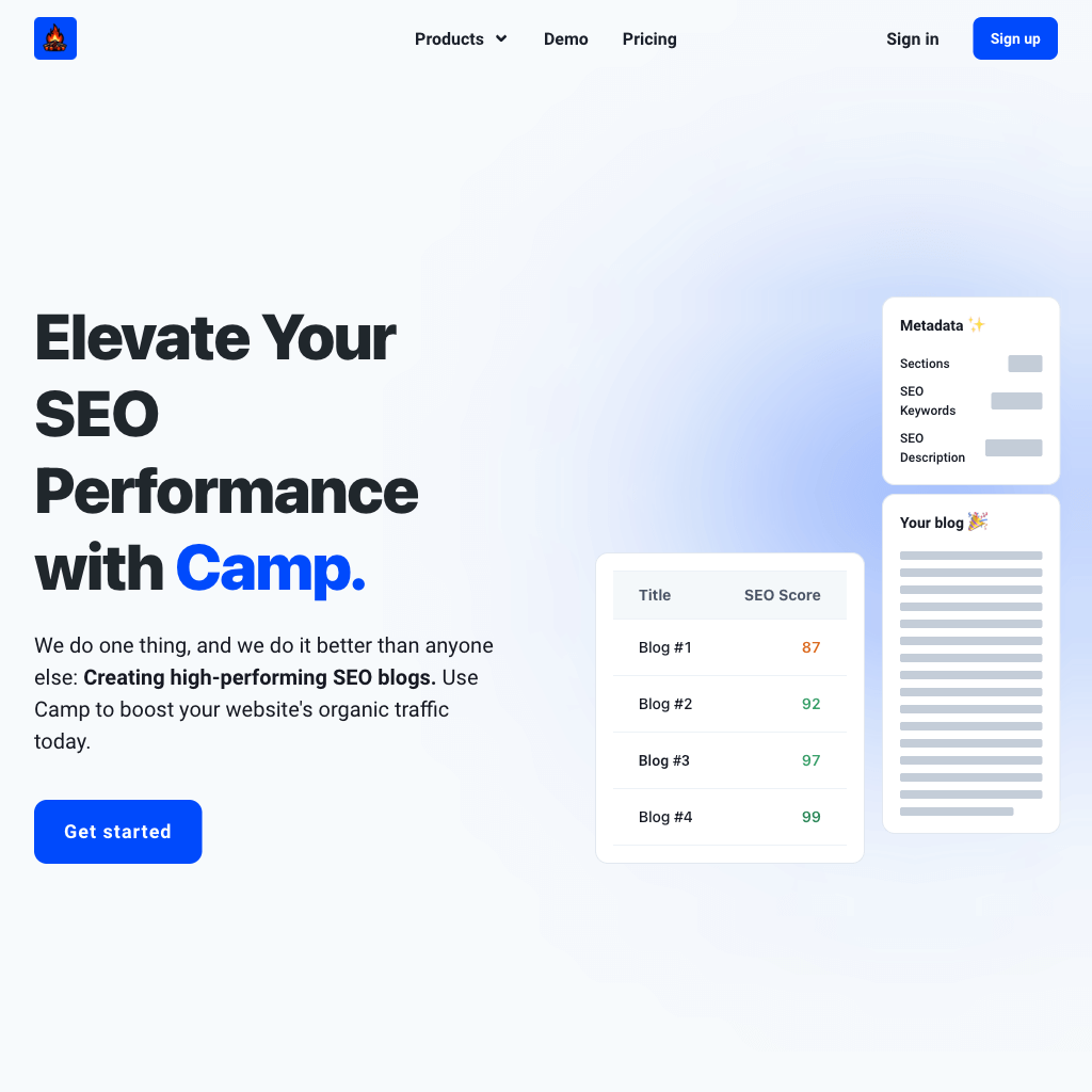 Camp: Boost Your SEO Conversions with AI-Optimized Blog Content